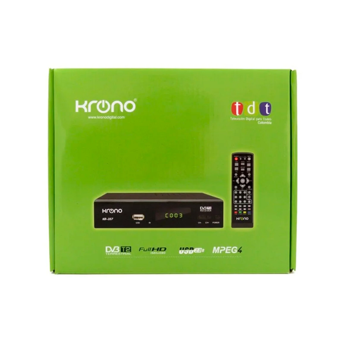 Decodificador TDT DVB Full HD Krono con Control y Antena - Imagen 3